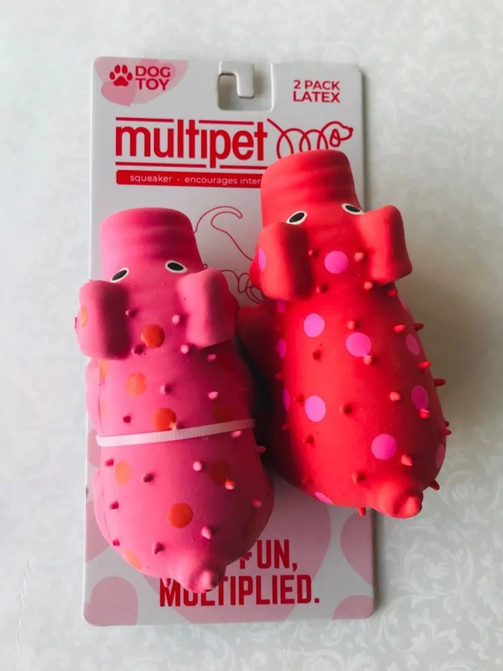 Multipet Mini Pig Latex Squeak Dog Toy With Squeaker Pink